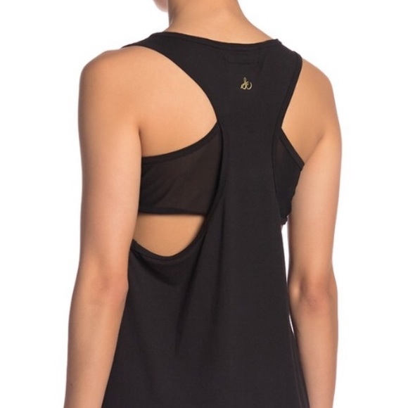 NWOT SAM EDELMAN BLACK MESH RACERBACK DRESS LARGE - Picture 4 of 5